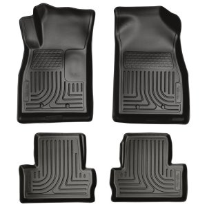 Chevrolet Volt Floor Liners - Front + Rear - Husky Liners - WeatherBeater Combo - Black - `11-`12